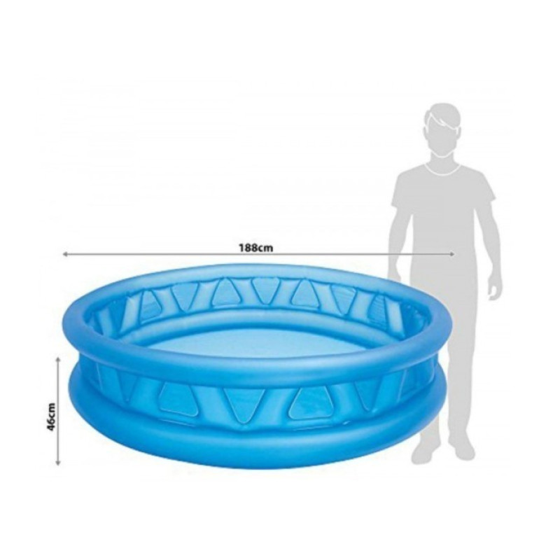 Надувний басейн дитячий від 3 років Intex 58431 Тарілка, що літає 188х46см 808л 3 камери Синій