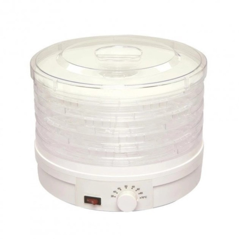 Сушильний апарат для фруктів та овочів, ягід та грибів електричний сушильний апарат 5 секцій, діаметр 28см Zepline ZP-029 350Вт Білий