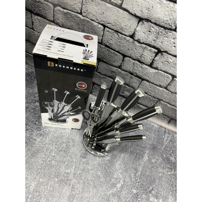 Набір кухонних ножів на підставці EDENBERG EB-3619 (9 предметів) Набір кухонних ножів на підставці EDENBERG EB-3619 (9 предметів)