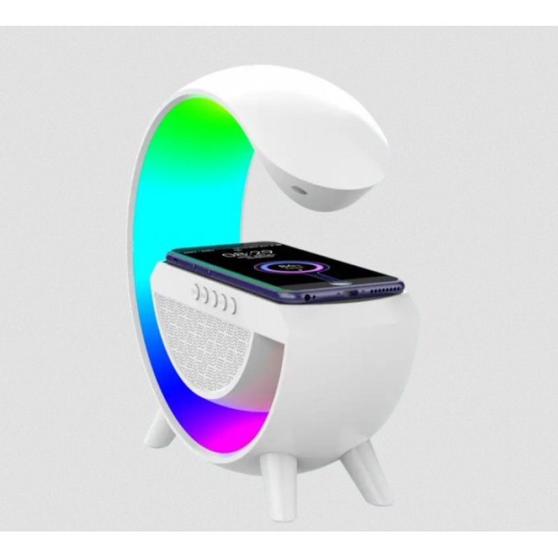 Нічник з бездротовою зарядкою та Bluetooth колонкою TOG LAMP White (TL-2301)