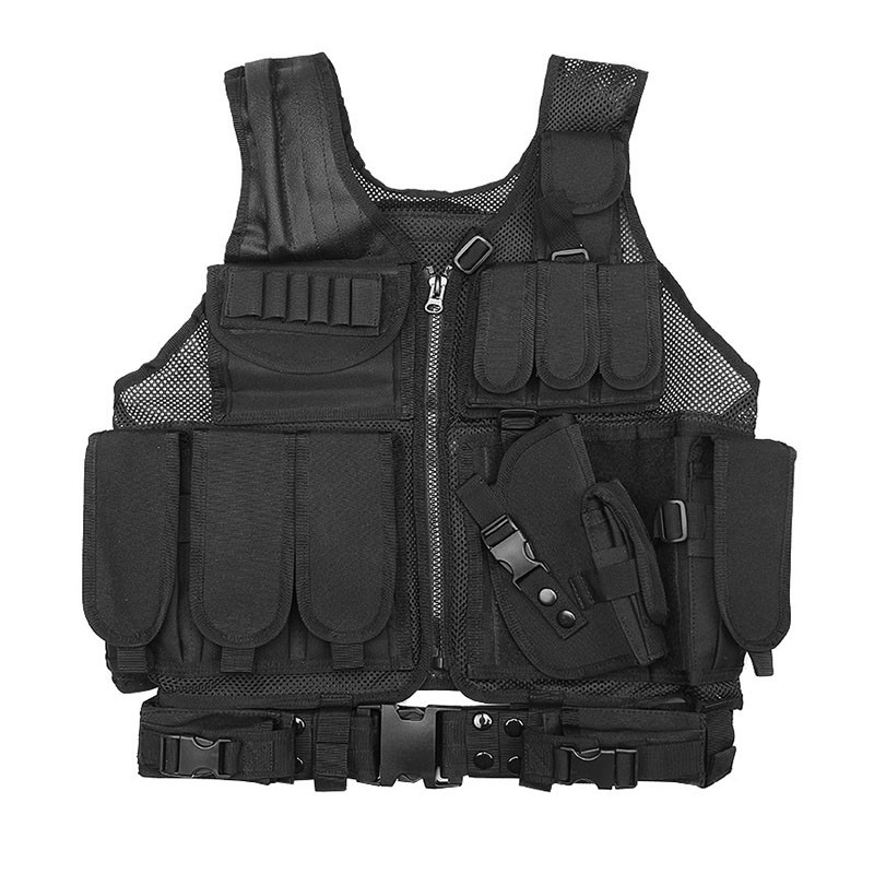 Жилет тактичний чоловічий AOKALI Outdoor A60 система Molle Чорний