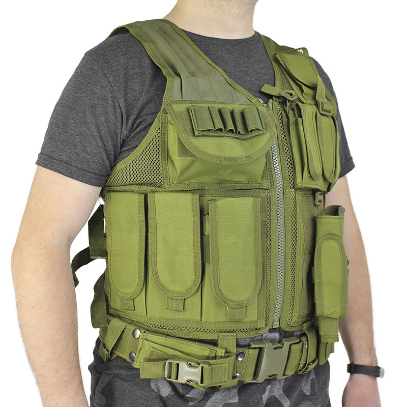 Жилет тактичний чоловічий AOKALI Outdoor A60 система Molle Зелений