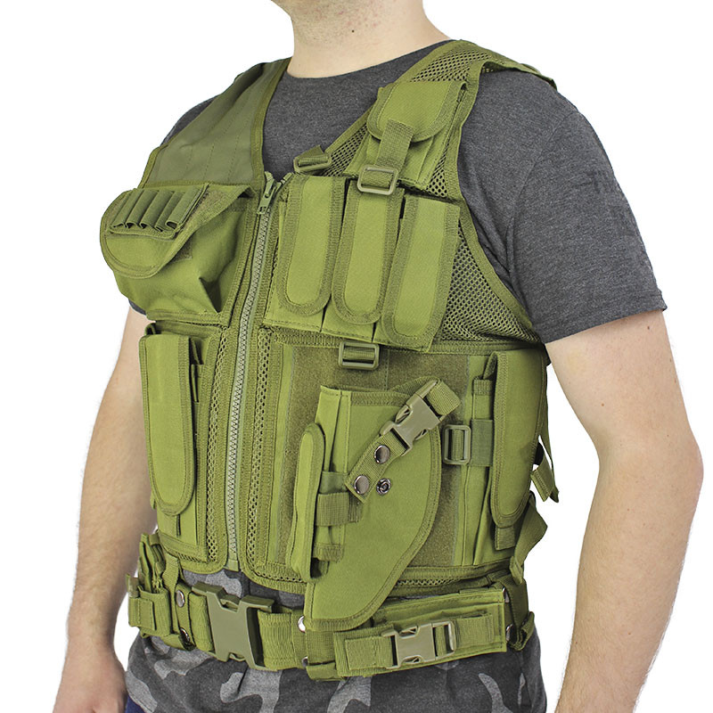 Жилет тактичний чоловічий AOKALI Outdoor A60 система Molle Зелений