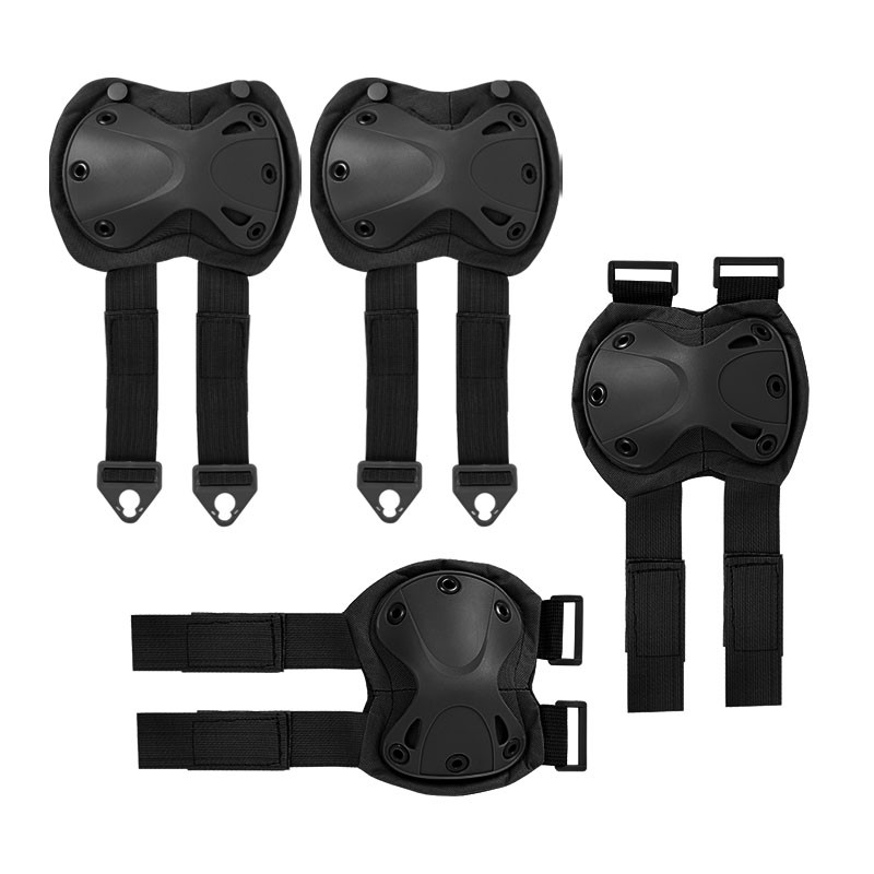 Комплект защиты тактический наколенники и налокотники EVA + TPU Tactic Protection F001 Черный