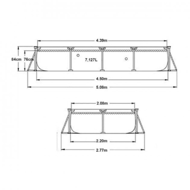 Каркасний басейн сімейний Intex 28274 450х220х84см 7127 з фільтр-насосом 2006 л/год Синій