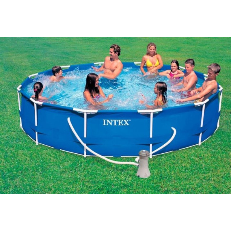 Каркасний басейн сімейний Intex 28212 366х76см 6503л з фільтр-насосом 2006л/год Синій