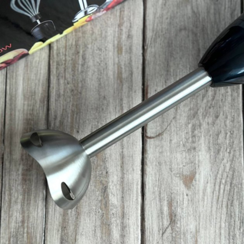 Блендер занурювальний 3в1 з чашею подрібнювачем та вінчиком Domotec MS-5103 500Вт нержавіюча сталь Black Блендер занурювальний 3в1 з чашею подрібнювачем та вінчиком Domotec MS-5103 500Вт нержавіюча сталь Black