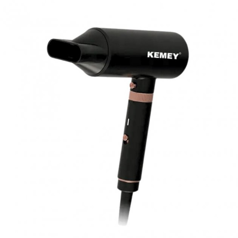 Багатофункціональний фен-стайлер 4в1 Kemey з 4 насадками для укладання випрямлення та завивки волосся KM-9203 Black