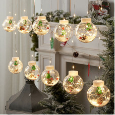 Світлодіодна гірлянда кулі на вікна 3.5 м Lesko Y004 Christmas Tree святкове новорічне освітлення Тепле світло
