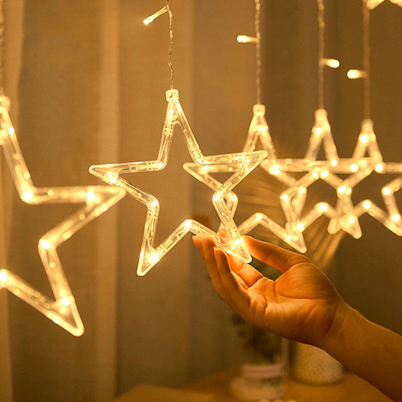 Світлодіодна гірлянда-штора на вікна 2.5 м Lesko YLX-025 Stars новорічне освітлення Тепле світло Світлодіодна гірлянда-штора на вікна 2.5 м Lesko YLX-025 Stars новорічне освітлення Тепле світло