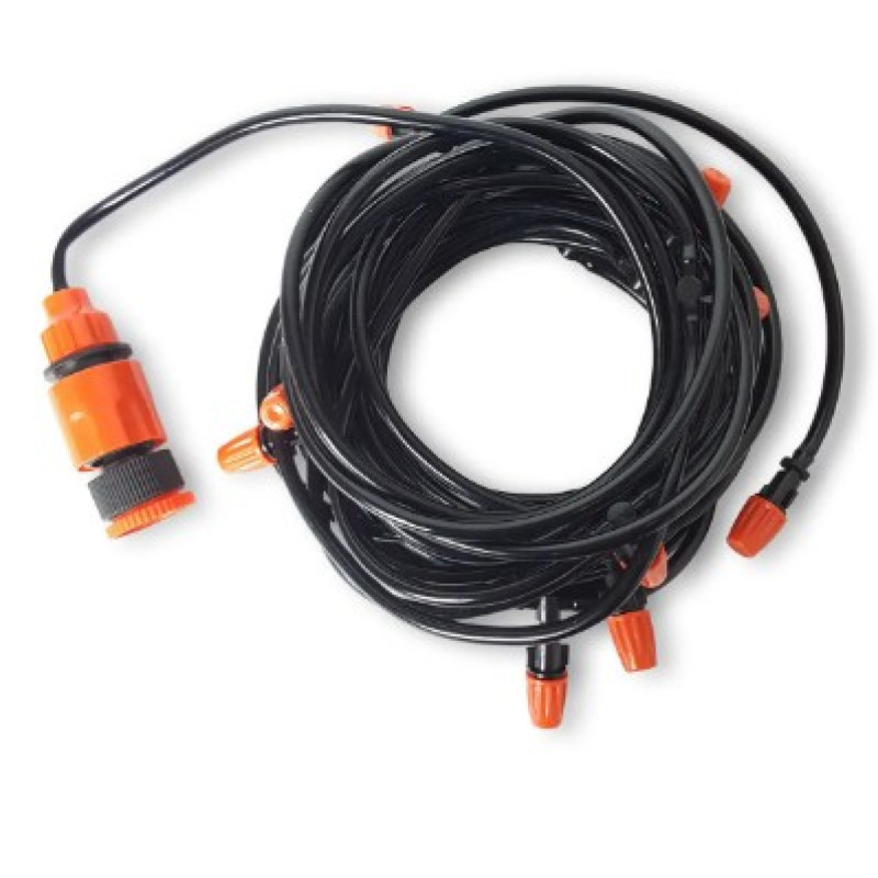 Система туманоутворення зрошувач для саду та тераси для охолодження Водяна завіса 15м Black/Red Система туманоутворення зрошувач для саду та тераси для охолодження Водяна завіса 15м Black/Red