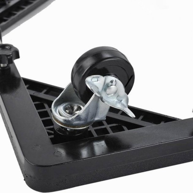 Розсувна підставка для великої побутової техніки на колесах із нержавіючої сталі до 130кг 56х56см LY-110 Black