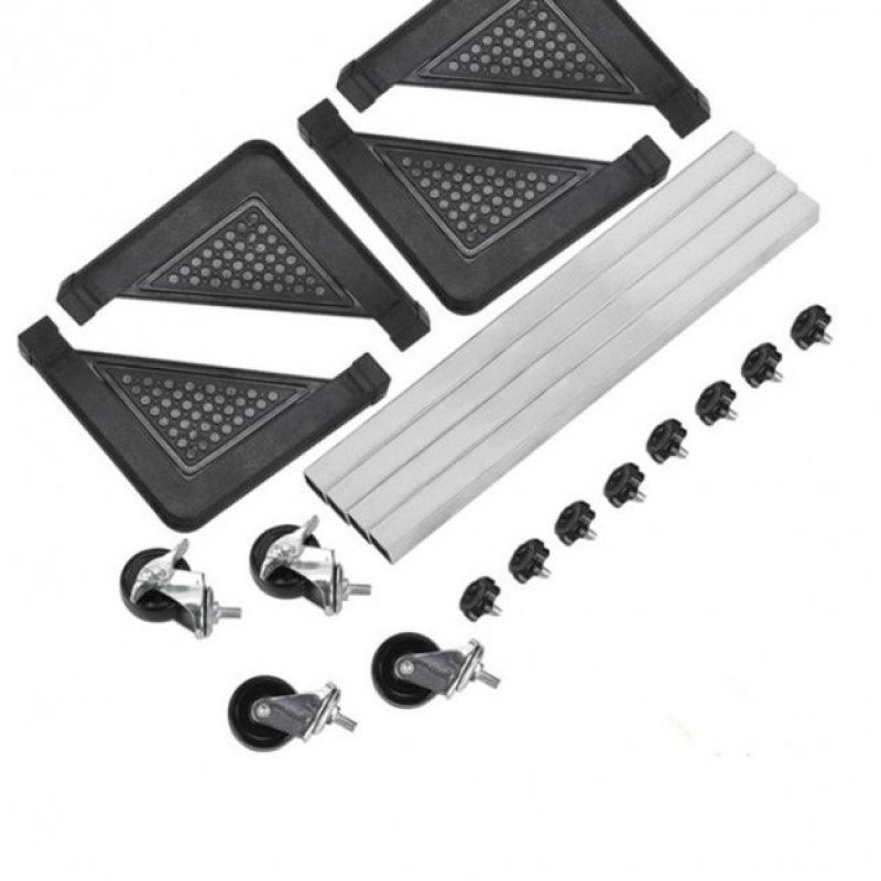 Розсувна підставка для великої побутової техніки на колесах із нержавіючої сталі до 130кг 56х56см LY-110 Black