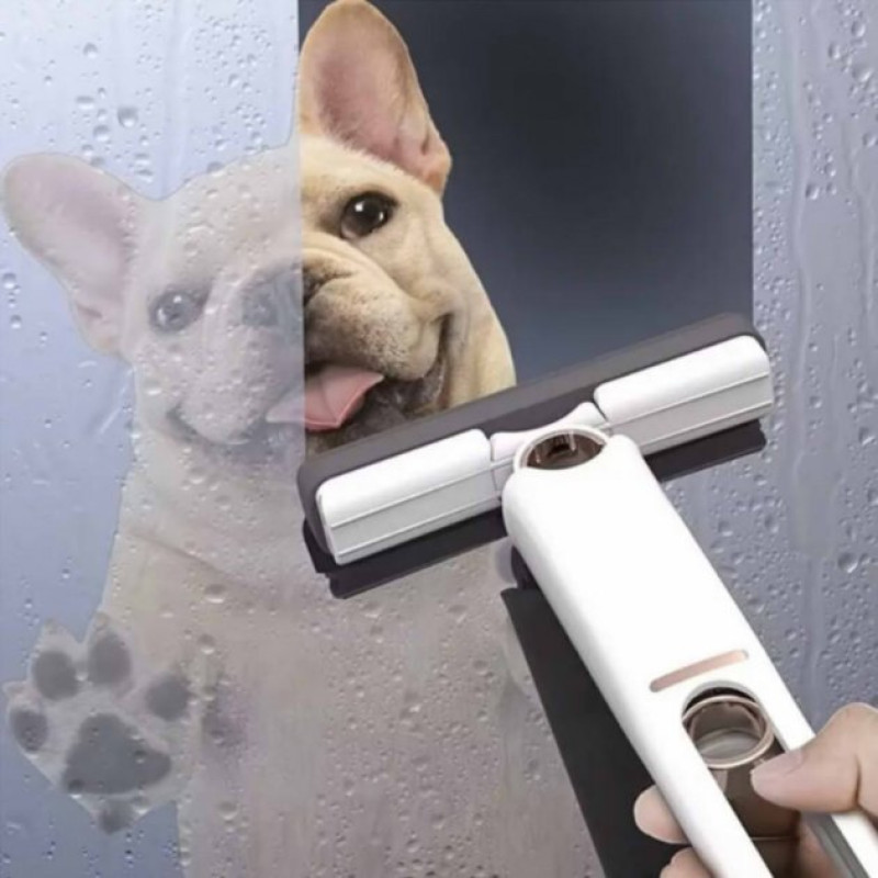 Швабра Mini Mop пластикова з віджиманням і бавовняною PU насадкою 29х15 см White Швабра Mini Mop пластикова з віджиманням і бавовняною PU насадкою 29х15 см White