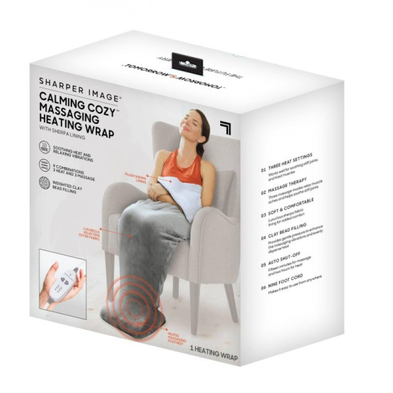 масажна ковдра з підігрівом і заспокійливим ефектом Sharper Image LY-19 Gray