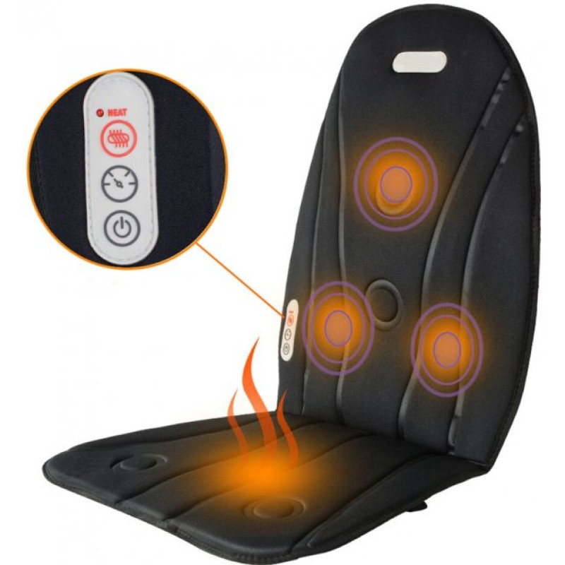 Масажна накидка на крісло з підігрівом для верхньої частини спини талії та стегон Massage Armchair JB-100D  Black