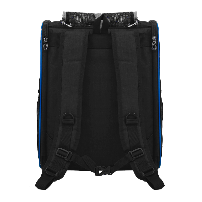 Рюкзак-переноска Lesko SY210808 для котів та собак 42*34*28 см Чорний/Синій