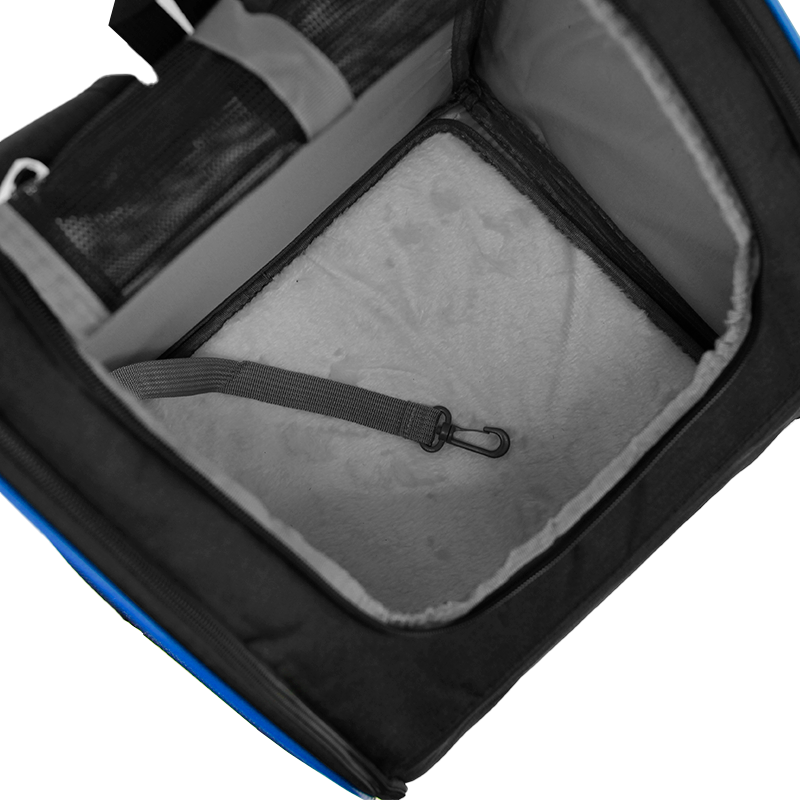 Рюкзак-переноска Lesko SY210808 для котів та собак 42*34*28 см Чорний/Синій