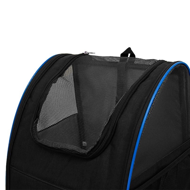 Рюкзак-переноска Lesko SY210808 для котів та собак 42*34*28 см Чорний/Синій