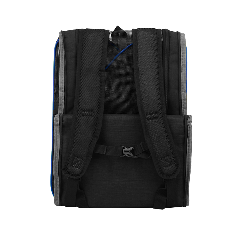 Рюкзак-переноска Lesko SY210808 для котів та собак 42*34*28 см Чорний/Синій