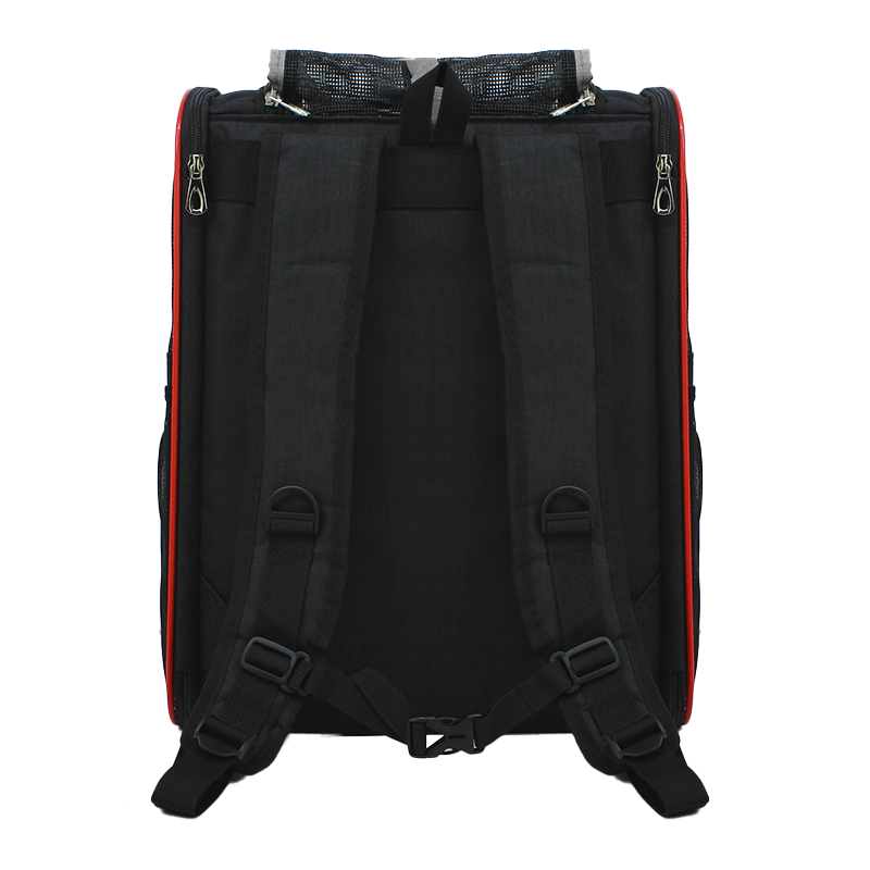 Рюкзак-переноска Lesko SY210808 для котів та собак 42*34*28 см Чорний/Червоний