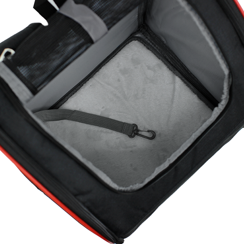 Рюкзак-переноска Lesko SY210808 для котів та собак 42*34*28 см Чорний/Червоний