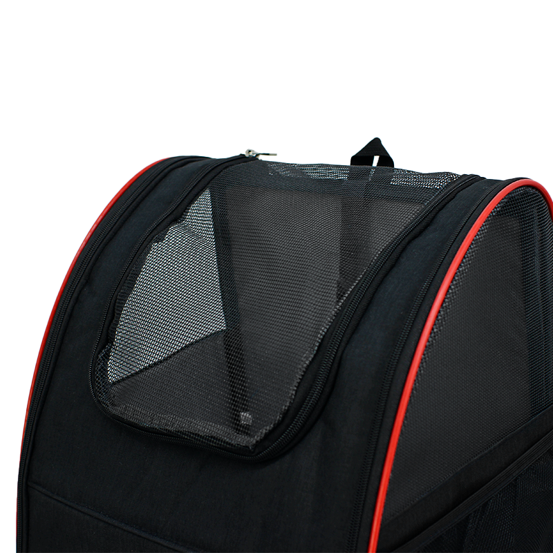 Рюкзак-переноска Lesko SY210808 для котів та собак 42*34*28 см Чорний/Червоний