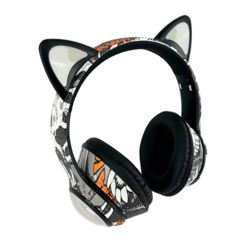 Беспроводные наушники с ушками и LED-подсветкой Loco Ears LE-1092 Orange