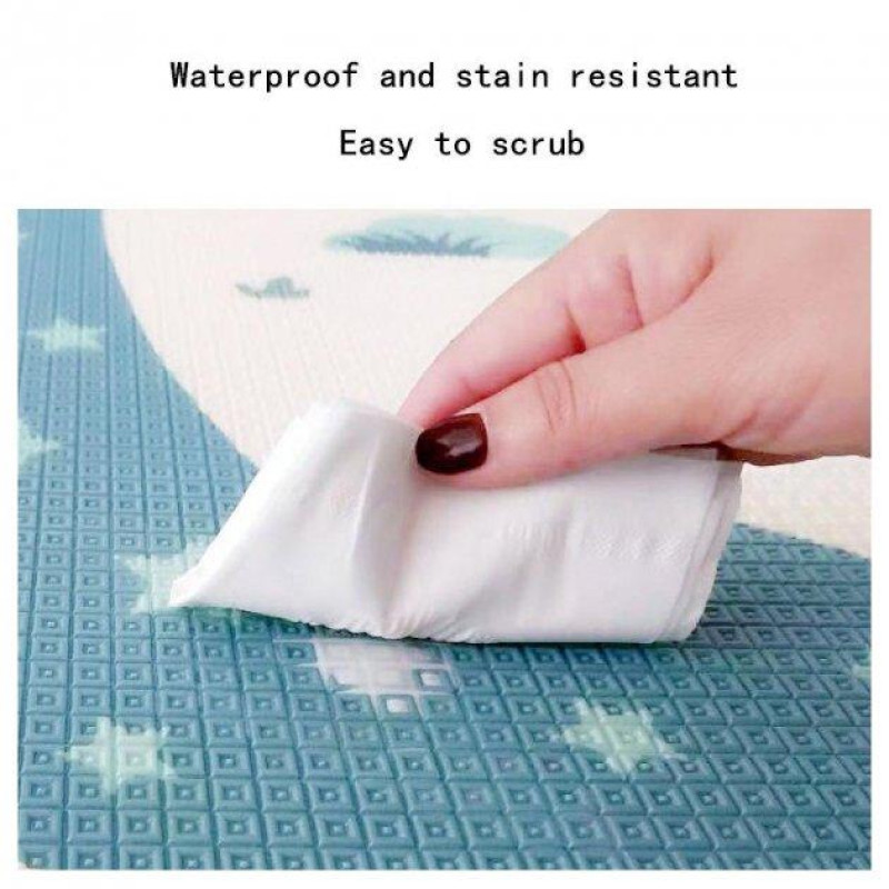 Двосторонній дитячий ігровий килимок Play Mat "Місто-океан" / Складаний розвиваючий термо-килимок для повзання