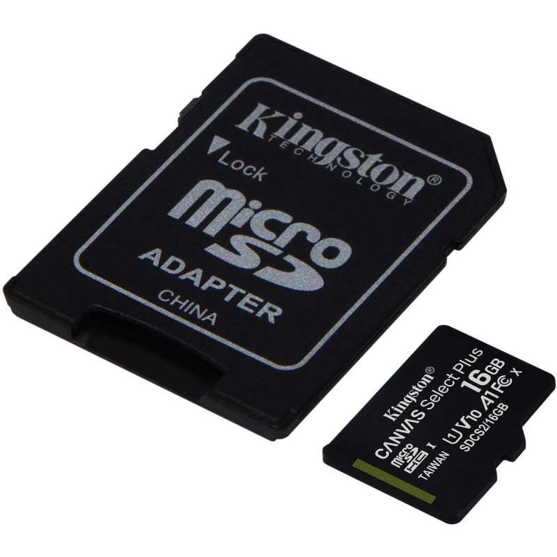 Карта пам'яті Kingston micro SDHC 16GB Class 10 UHS-1 з адаптером Чорний SDCS2/16GBSP