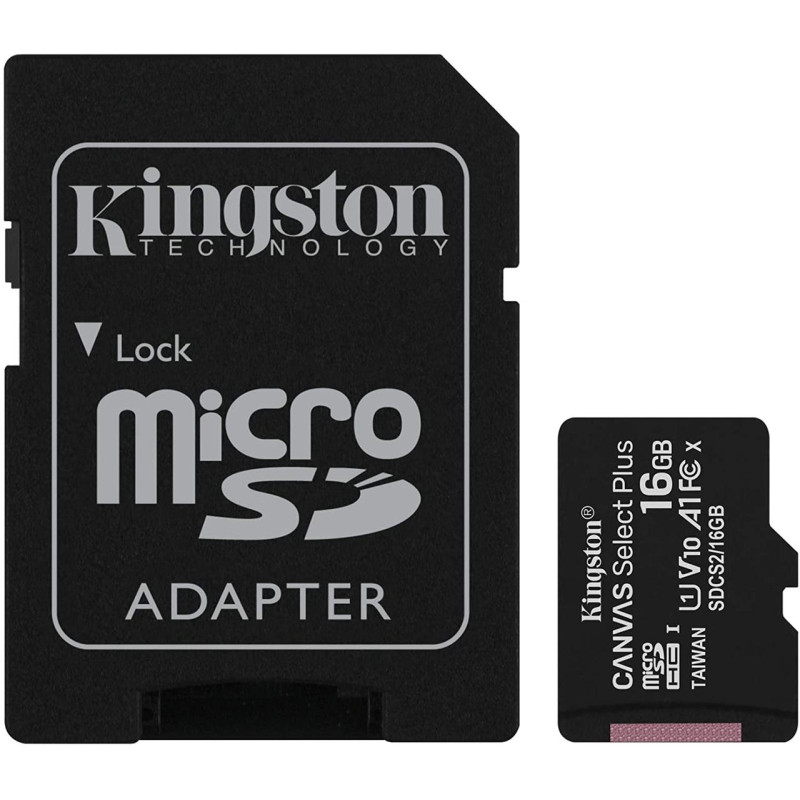 Карта пам'яті Kingston micro SDHC 16GB Class 10 UHS-1 з адаптером Чорний SDCS2/16GBSP