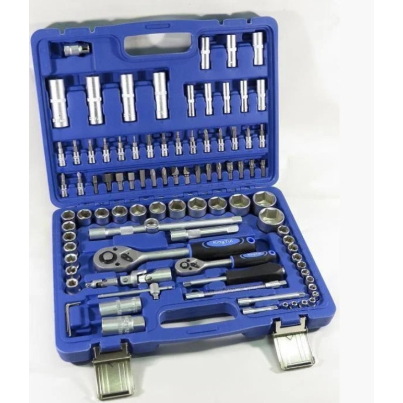 Набір інструментів зі 108 предметів у кейсі для гаража та СТО 1/2", 1/4" ZHONGXIN ZH108 Синій Набір інструментів зі 108 предметів у кейсі для гаража та СТО 1/2", 1/4" ZHONGXIN ZH108 Синій