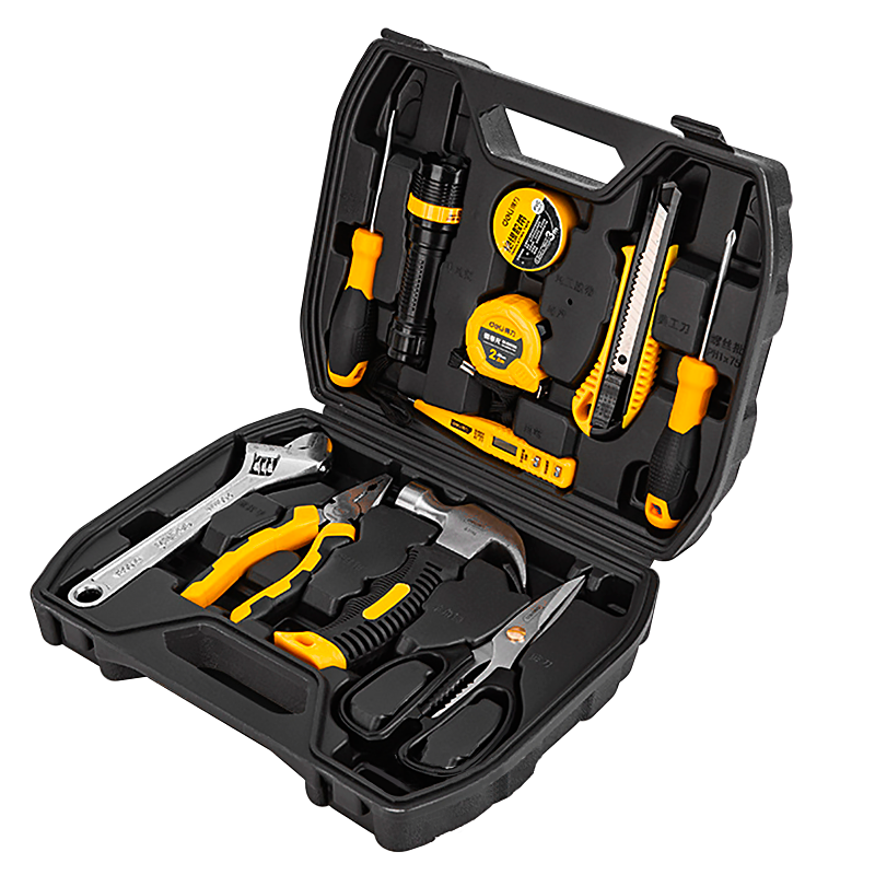 Набір інструментів з 12 предметів побутової Deli DL1012 для ремонту та обслуговування Чорний