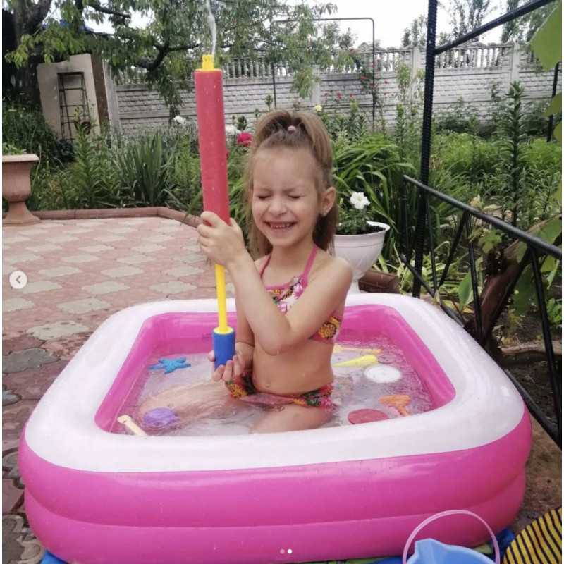 Надувний басейн дитячий від 1 року Intex 57100 85х85х23см 57л 2 камери Рожевий