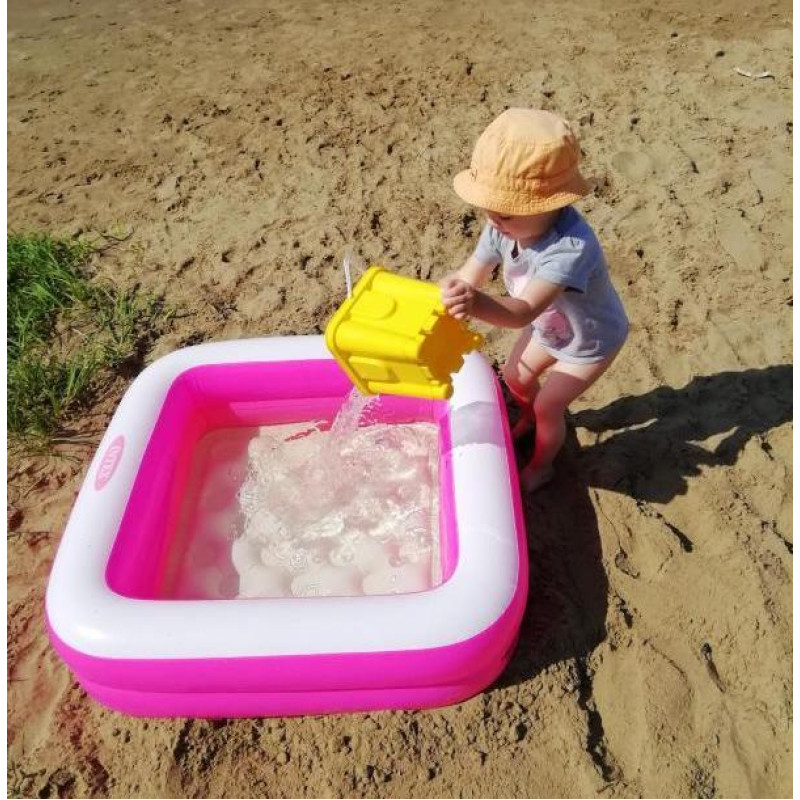 Надувний басейн дитячий від 1 року Intex 57100 85х85х23см 57л 2 камери Рожевий