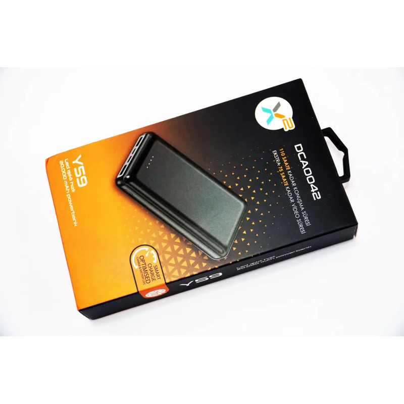 Портативний зарядний пристрій 20000 mAh повербанк 2 USB DEXIM X2 DCA0042 (Y59) POWERBANK BLACK