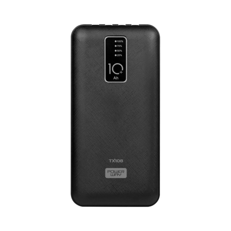 Портативний зарядний пристрій 10000 mAh повербанк 2 USB Powerway TX108 powerbank Black