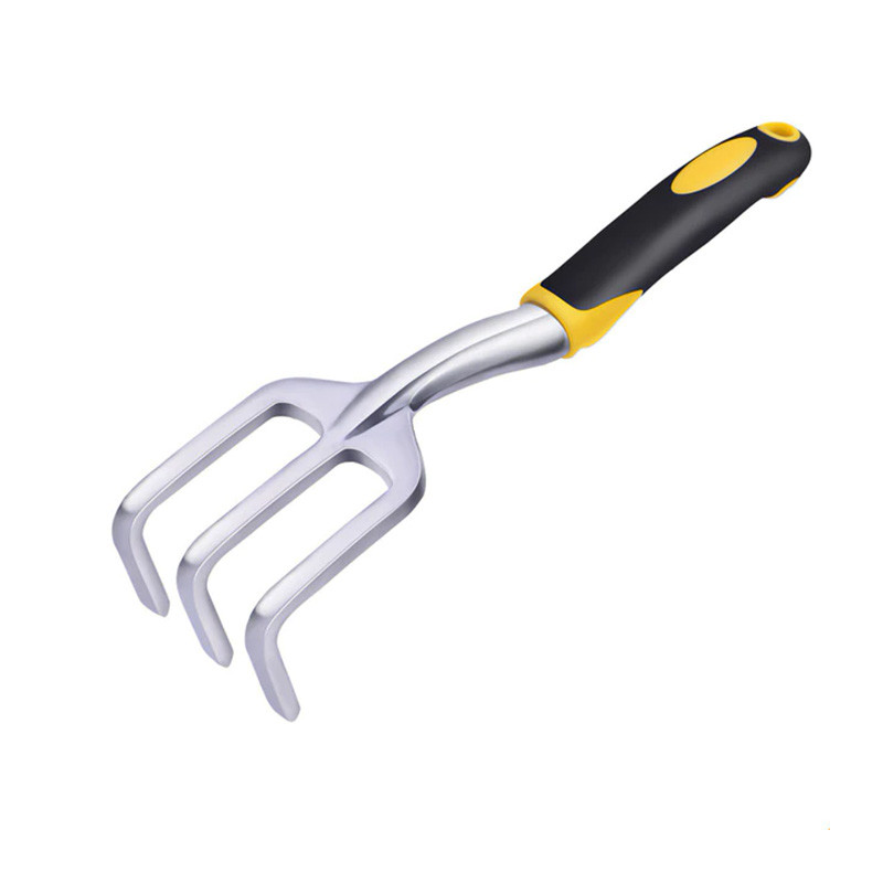 Набір садових інструментів з 8 предметів з нержавіючої сталі та пластику зі складним стільцем для дачі Lesko CG-6102 Чорний/жовтий