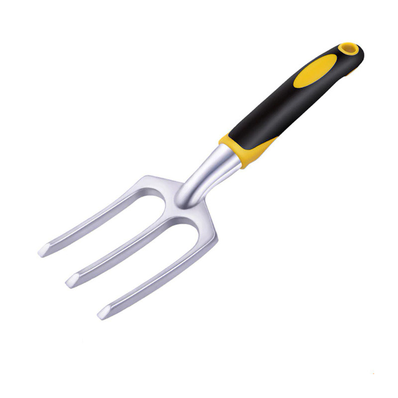 Набір садових інструментів з 8 предметів з нержавіючої сталі та пластику зі складним стільцем для дачі Lesko CG-6102 Чорний/жовтий