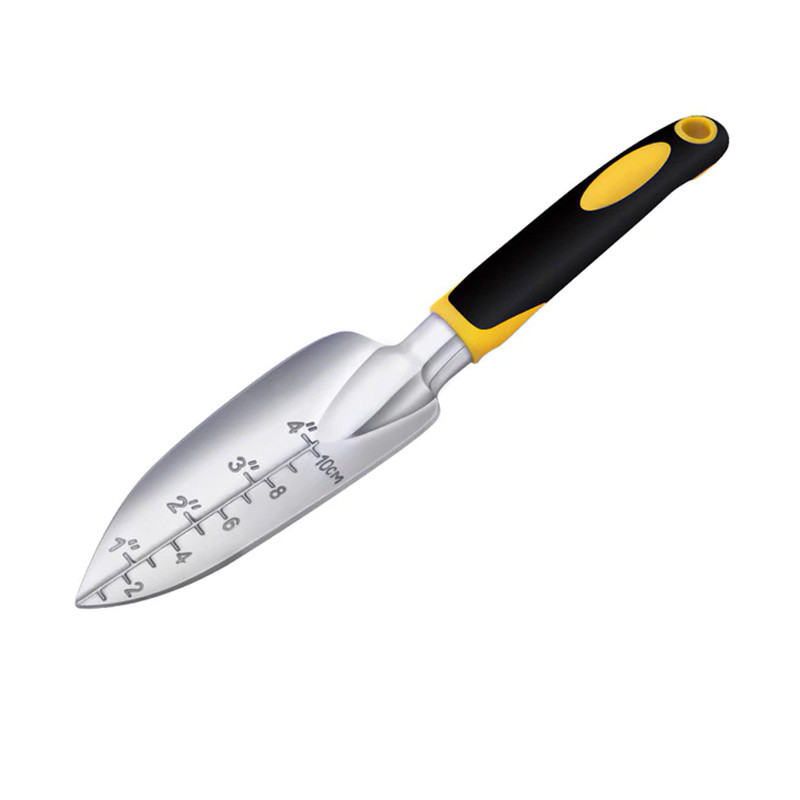 Набір садових інструментів для саду та городу з 5 предметів з нержавіючої сталі та пластику Lesko CG-7101B Чорний/жовтий