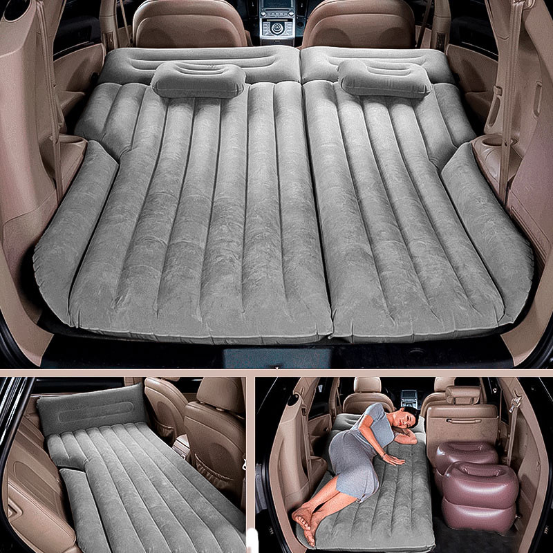 Автомобільний матрац надувний двомісний з підголівниками ПВХ у багажник 188*140*12 см Lesko SUV-X1 Grey