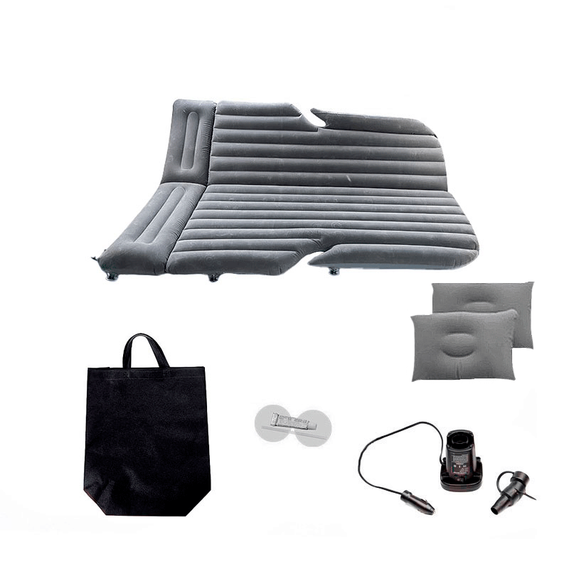 Автомобільний матрац надувний двомісний з підголівниками ПВХ у багажник 188*140*12 см Lesko SUV-X1 Grey