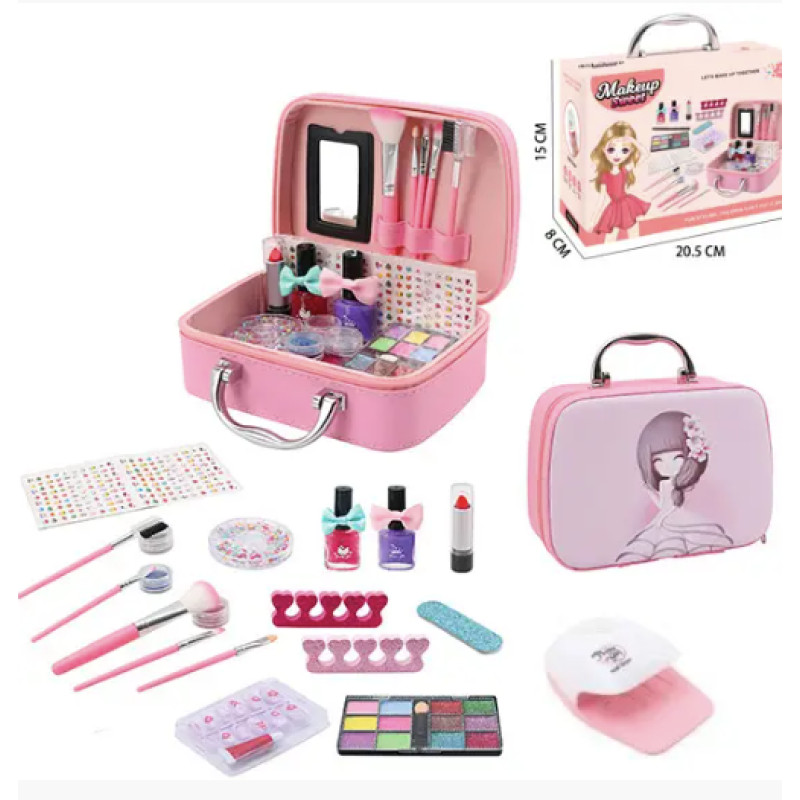 Дитячий набір косметики та набор для манікюру в валізі 768-7 Рожевий Дитячий набір косметики та набор для манікюру в валізі 768-7 Рожевий