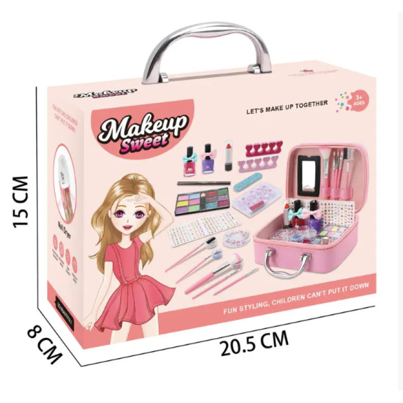 Дитячий набір косметики та набор для манікюру в валізі 768-7 Рожевий Дитячий набір косметики та набор для манікюру в валізі 768-7 Рожевий