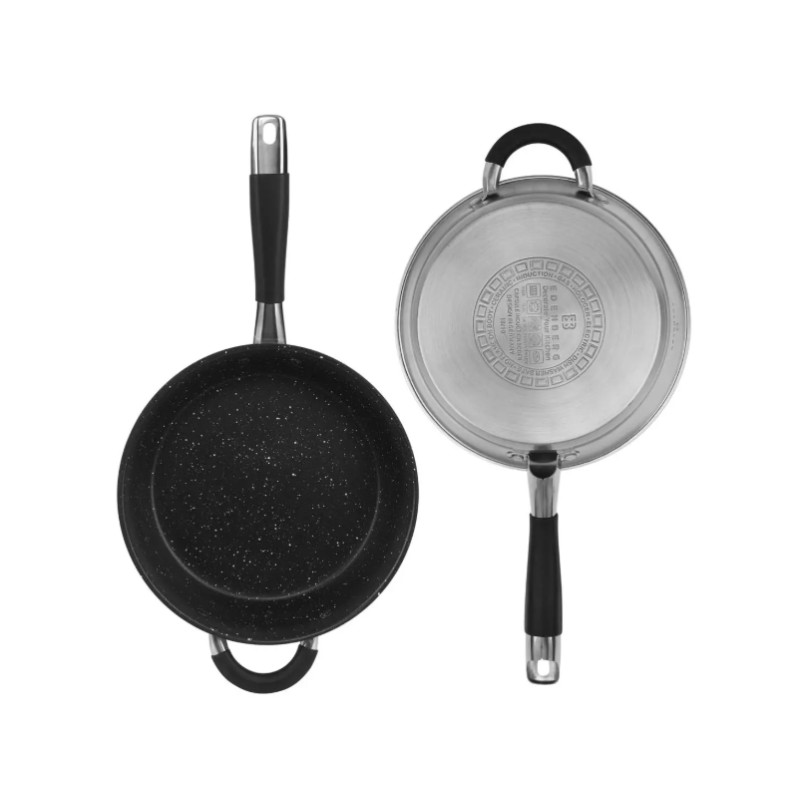 Набір каструль з нержавіючої сталі Edenberg EB-2407 на 8 предметів Набір кухонного посуду з товстим дном