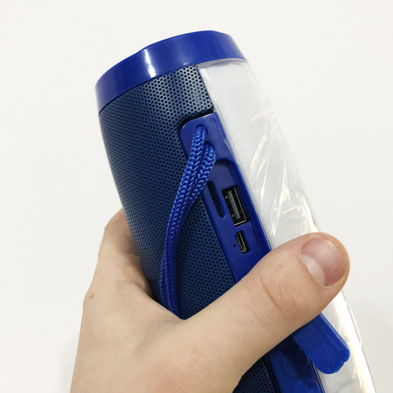 Портативна Bluetooth-колонка з різнокольоровим підсвічуванням Hangout Speaker (TG-157) Blue