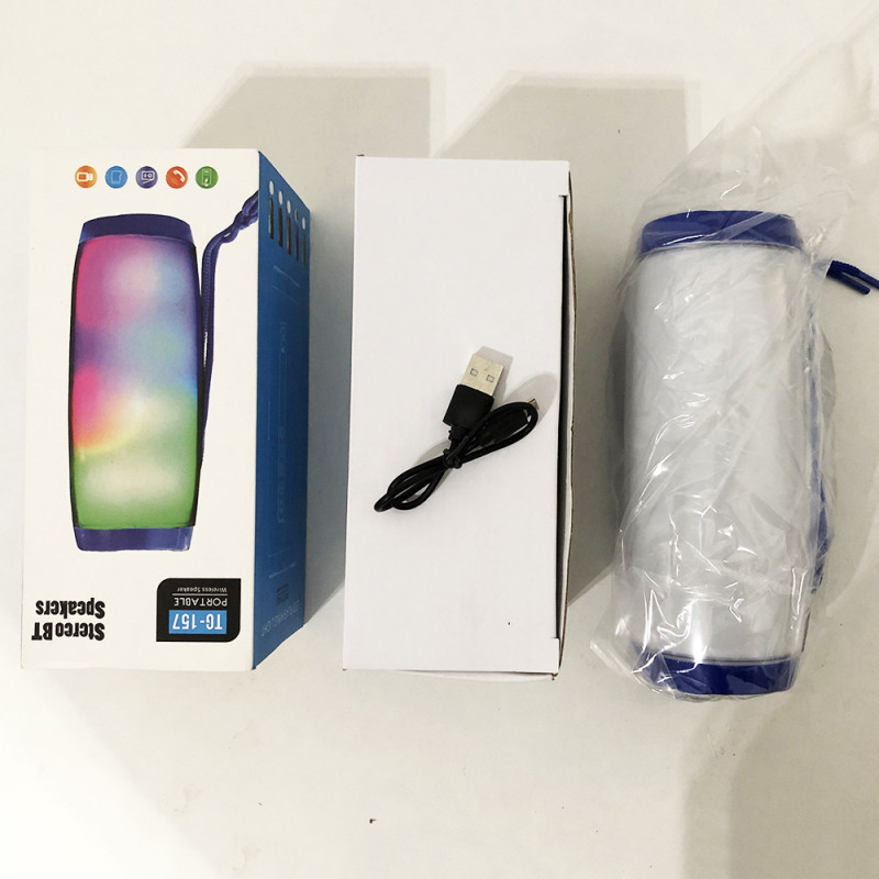 Портативна Bluetooth-колонка з різнокольоровим підсвічуванням Hangout Speaker (TG-157) Blue