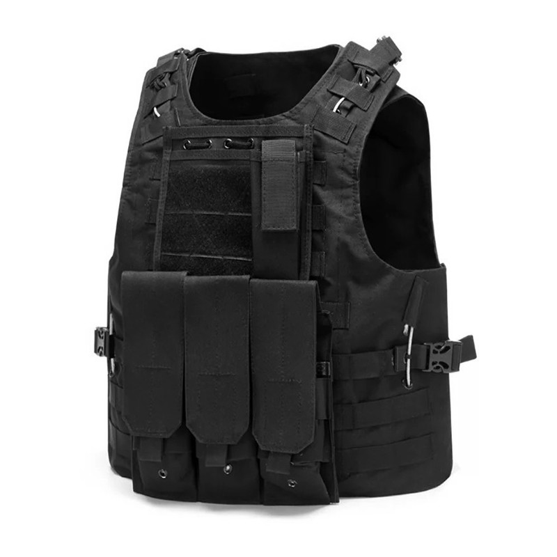 Розвантажувальний жилет тактичний з водовідштовхувальним просоченням AOKALI Outdoor А56 система Molle Чорний