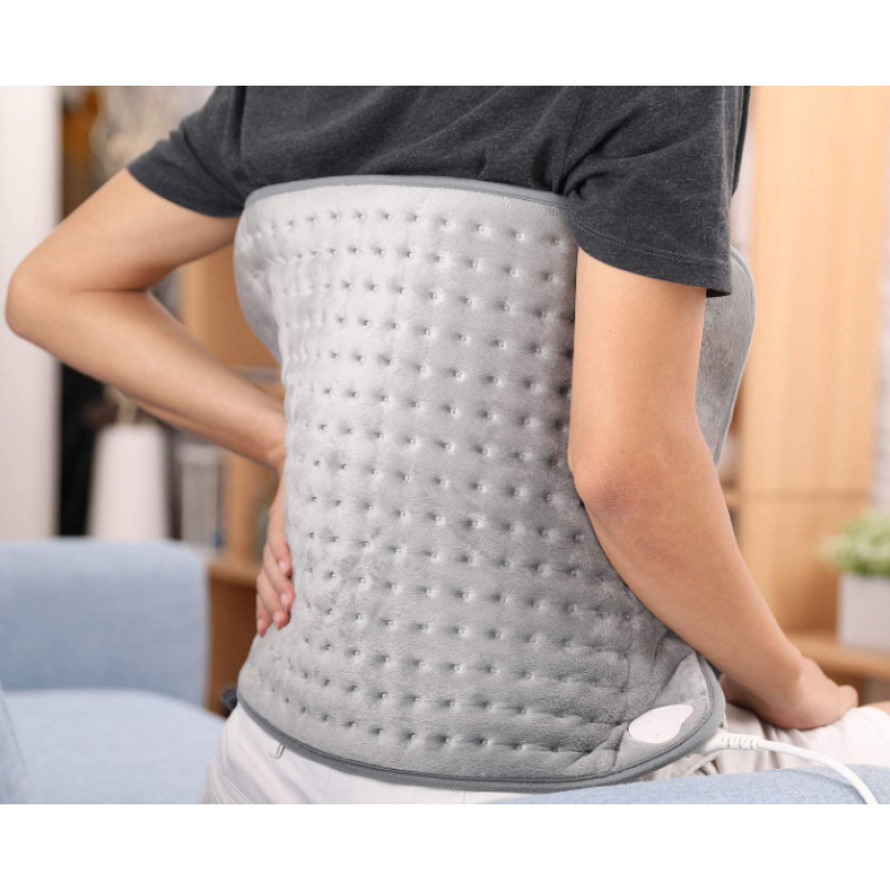 Масажний та зігріваючий килимок для спини Massaging weighted heating pad у чохлі Gray