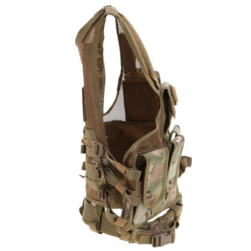 Жилет тактичний чоловічий AOKALI Outdoor A60 система Molle Камуфляж Коричневий